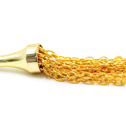 Feather Tickler With Gold Colored Metal Rod and Metal Chain Attachment