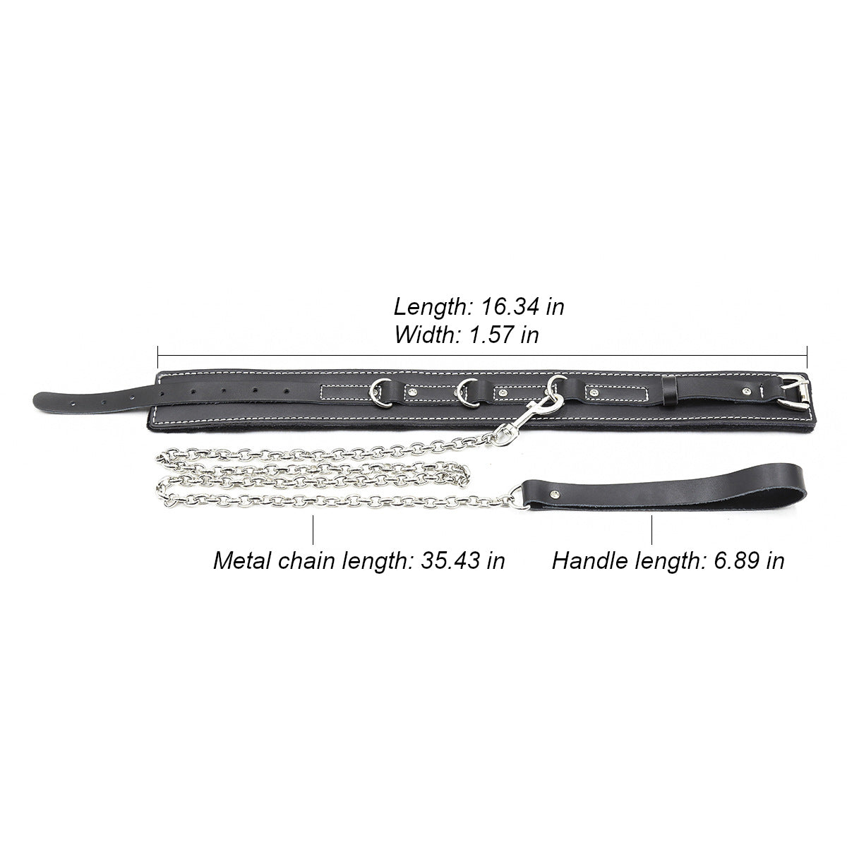 Five Piece Leather Restraint Set With Ankle and Wrist Cuffs, Ball Gag, Collar, and Flogger