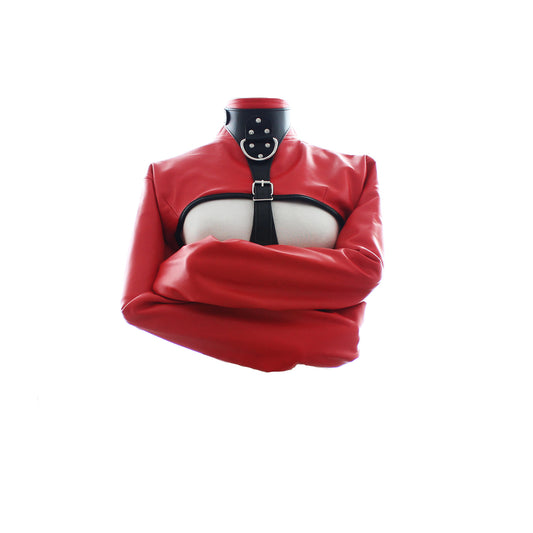 Vegan Leather Cupless Straight Jacket — Restraints & Gear > Wrist Cuffs