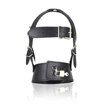 Vegan Leather Head Harness With Lockable Mouth Zipper