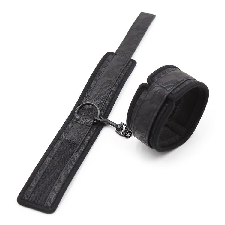 Black Lace Patter Plush Handcuffs