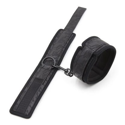 Black Lace Patter Plush Handcuffs