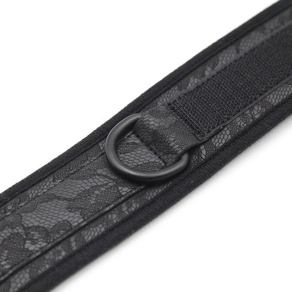 Black Lace Patter Plush Handcuffs