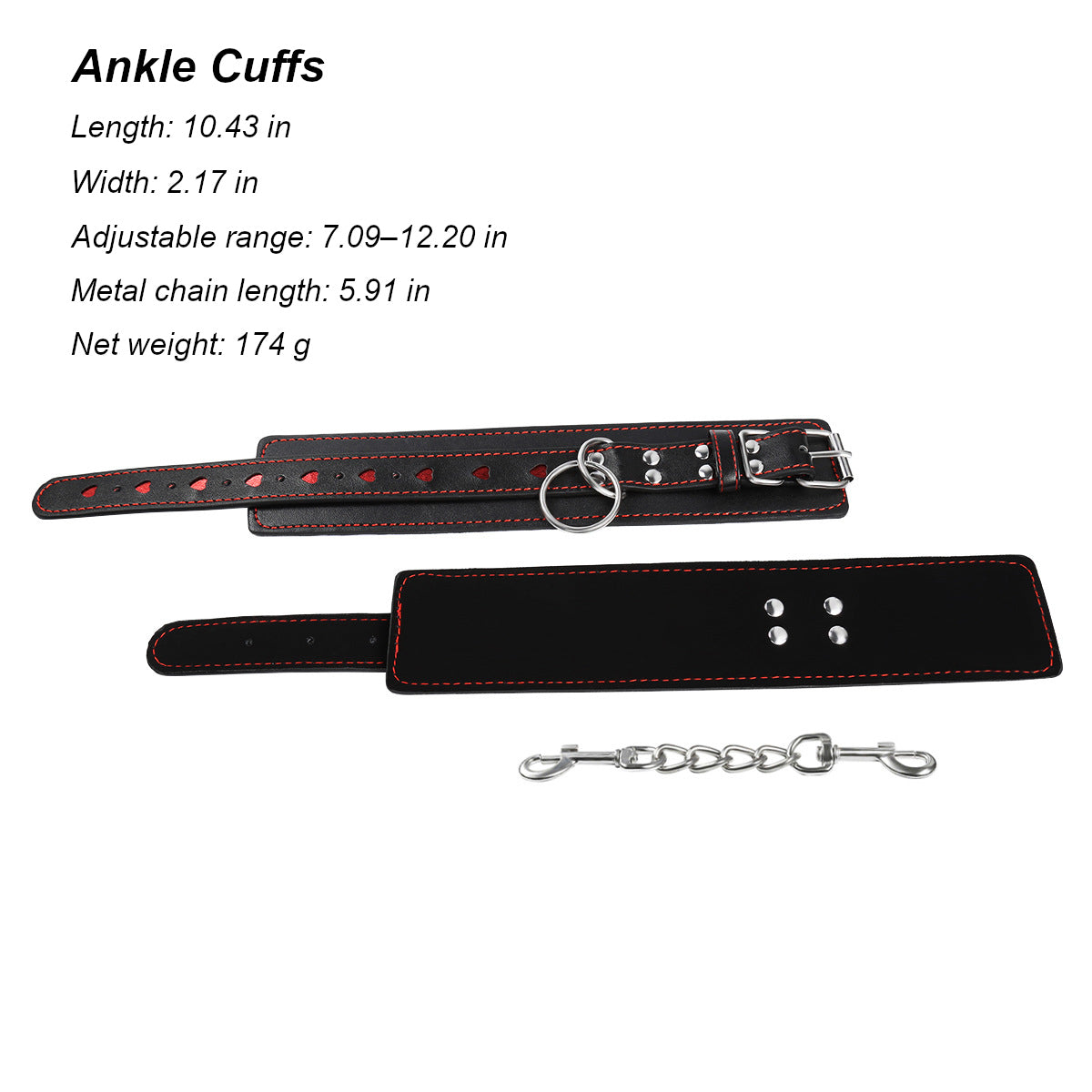 Vegan Leather Handcuffs With Heart Pattern