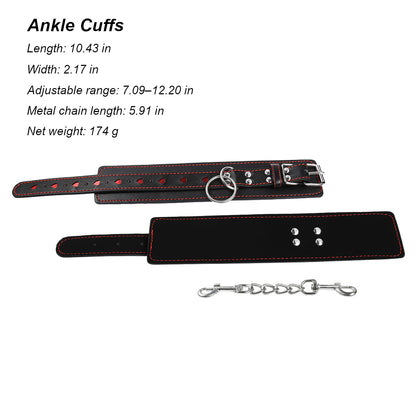 Vegan Leather Handcuffs With Heart Pattern