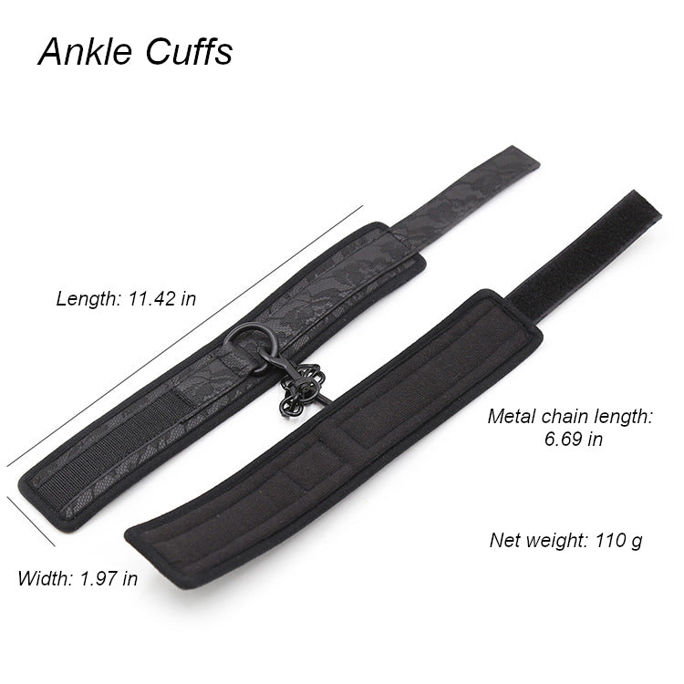 Black Lace Patter Plush Handcuffs