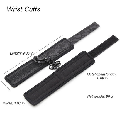 Black Lace Patter Plush Handcuffs