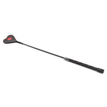 Red and Black Leather Heart Shaped Riding Crop — Impact & Training > Paddles, Crops, Canes