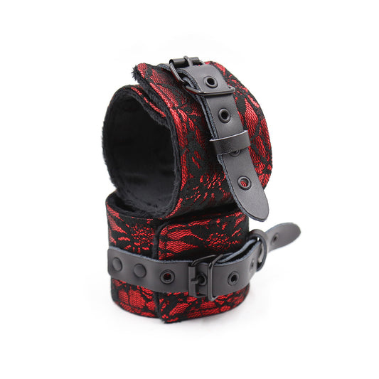 Lace and Satin Plush Handcuffs