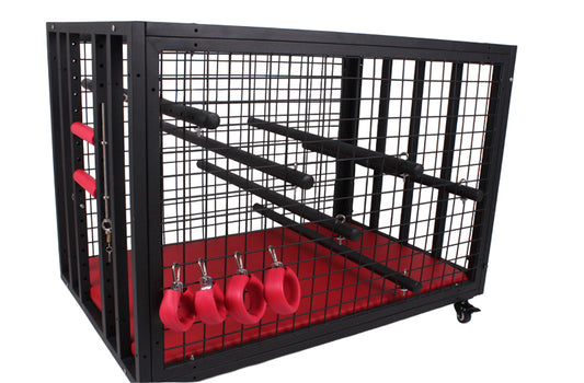Large Pet Play Cage With Wrist & Ankle Cuffs and Suction Cup Mounts — Pet Play > Pet Play Cages