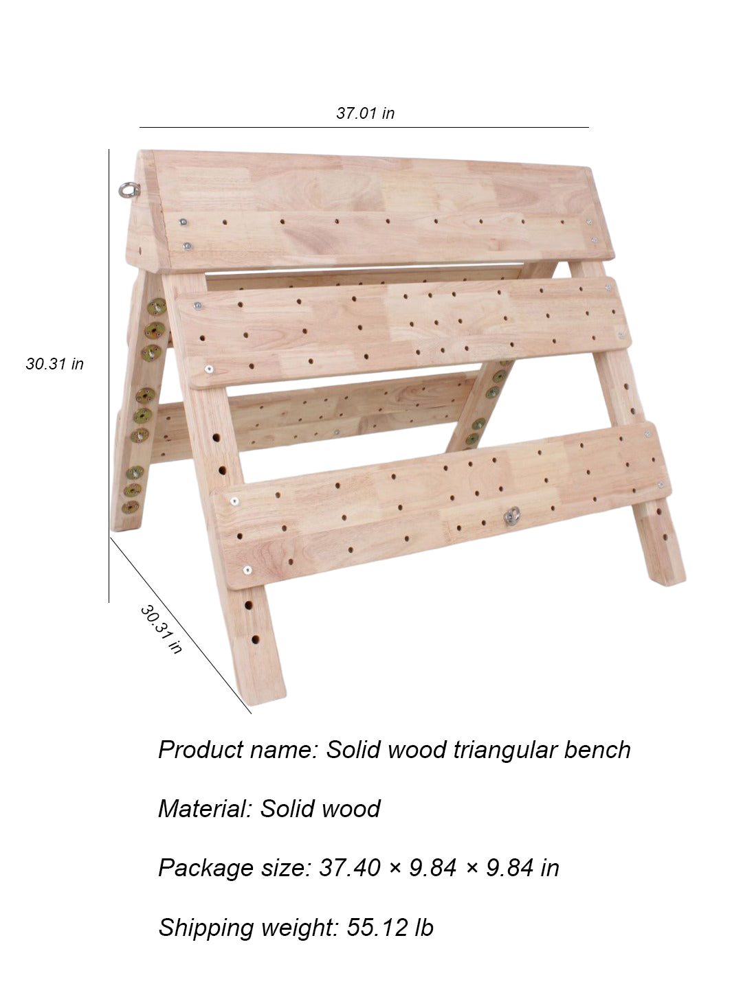 Natural Wood Bondage Triangle Horse