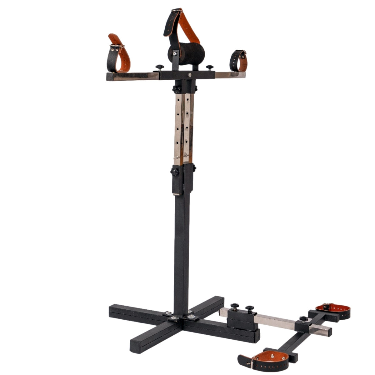 Leather and Metal Bondage Stocks — Furniture > Obedience Furniture