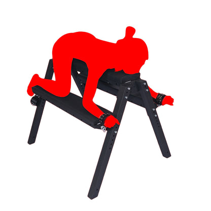Adjustable Flogging Horse Spanking Bench With Ankle and Wrist Cuffs