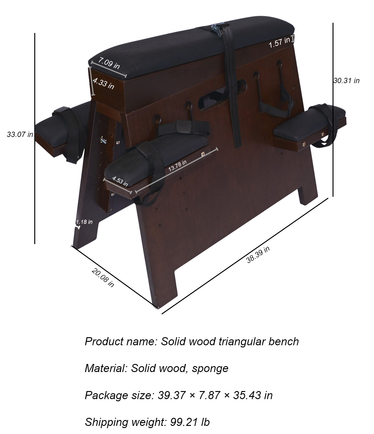 Solid Wood Bondage Bench