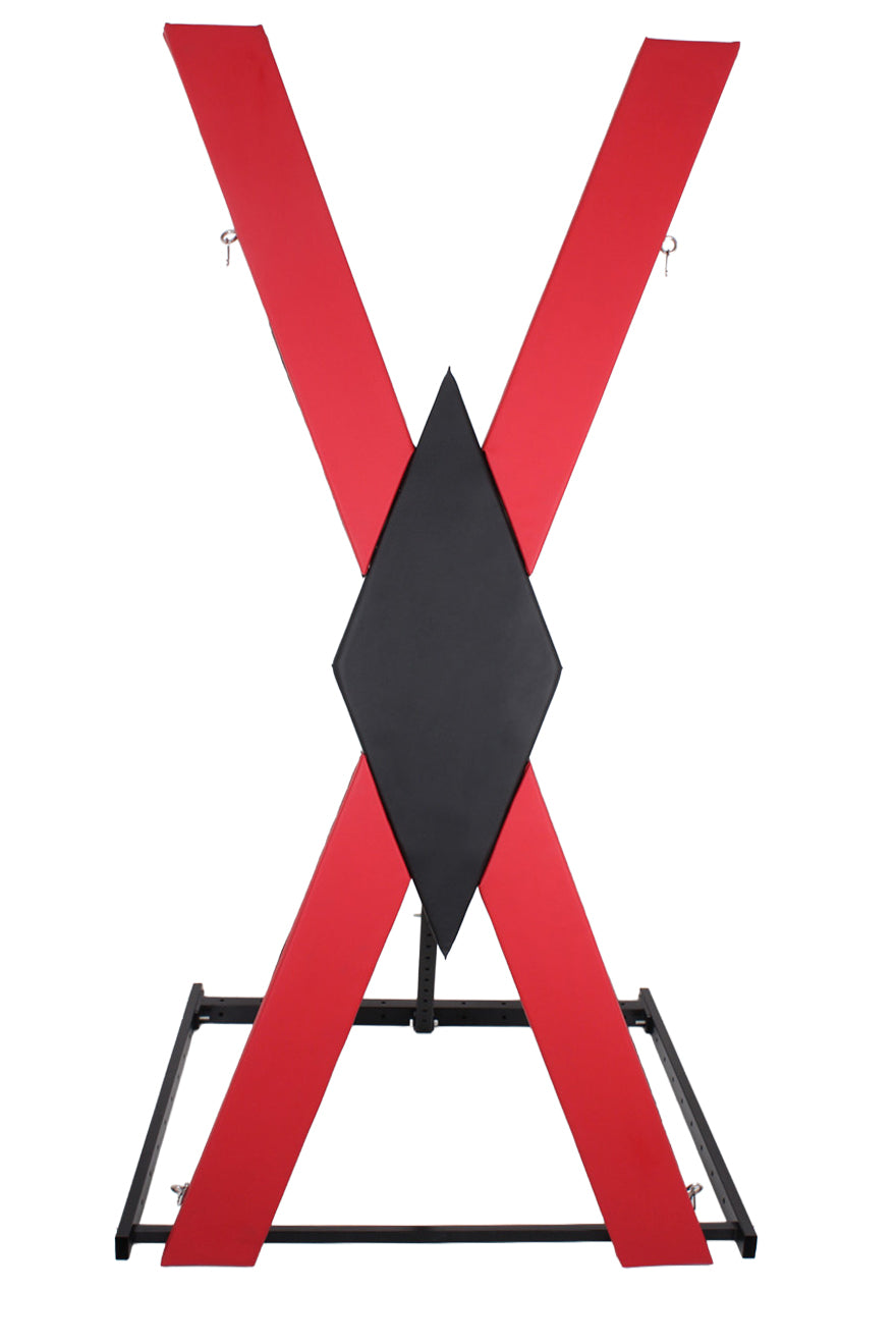 Solid Wood Black and Red St. Andrew's Cross — Furniture > Dungeon Decor