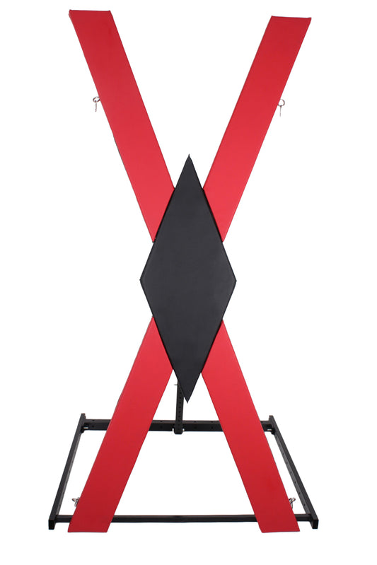 Solid Wood Black and Red St. Andrew's Cross — Furniture > Dungeon Decor