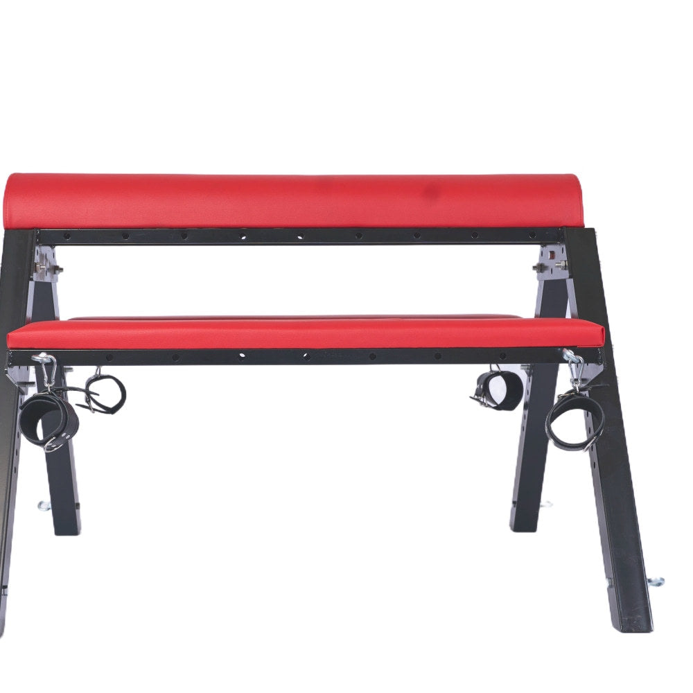 Adjustable Flogging Horse Spanking Bench With Ankle and Wrist Cuffs