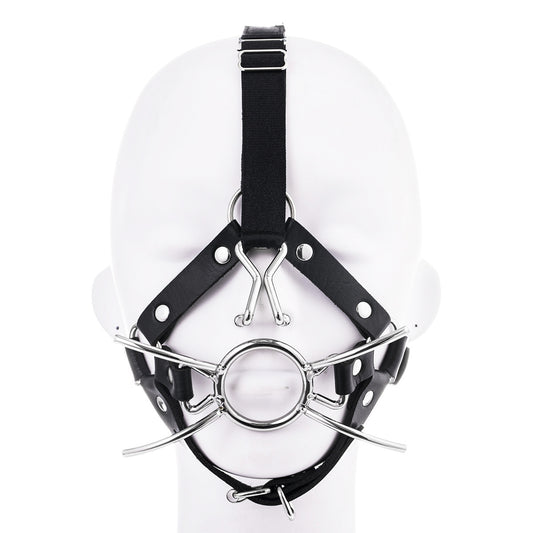 Open Mouth Gag With Nose Hook Head Harness — Restraints & Gear > Mouth Gags