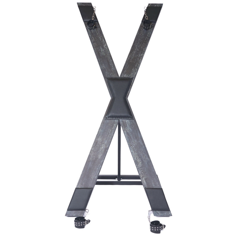 Solid Wood Black St. Andrew's Cross — Furniture > Dungeon Decor