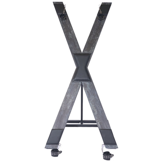 Solid Wood Black St. Andrew's Cross — Furniture > Dungeon Decor
