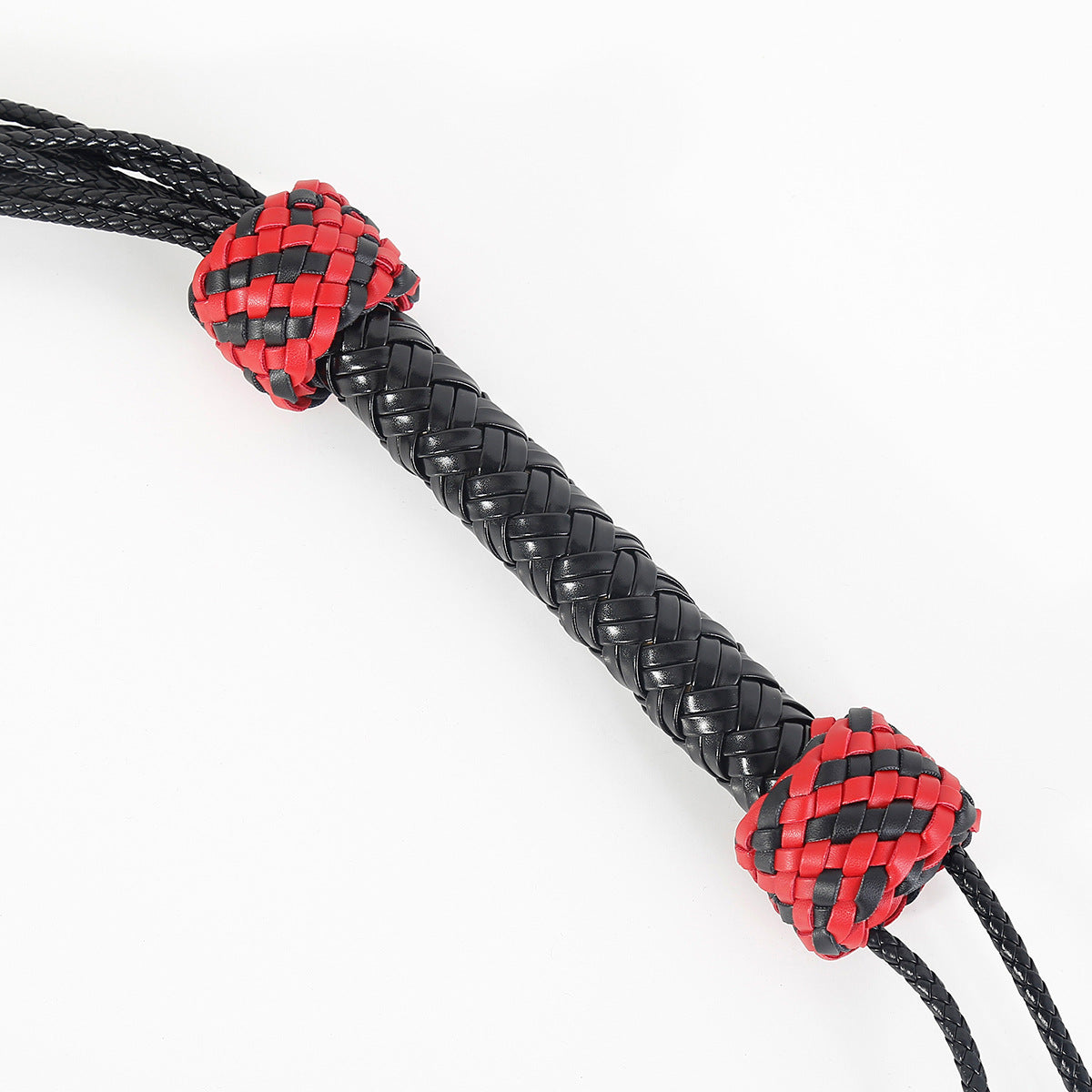 Vegan Leather Rose Flogger With Braided Handle