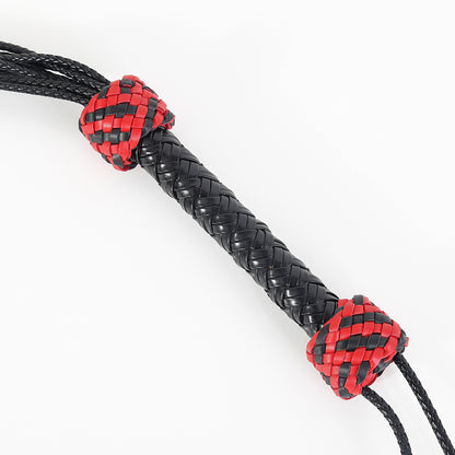 Vegan Leather Rose Flogger With Braided Handle