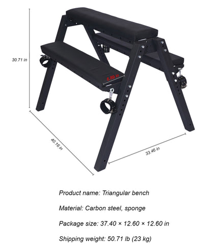 Adjustable Flogging Horse Spanking Bench With Ankle and Wrist Cuffs