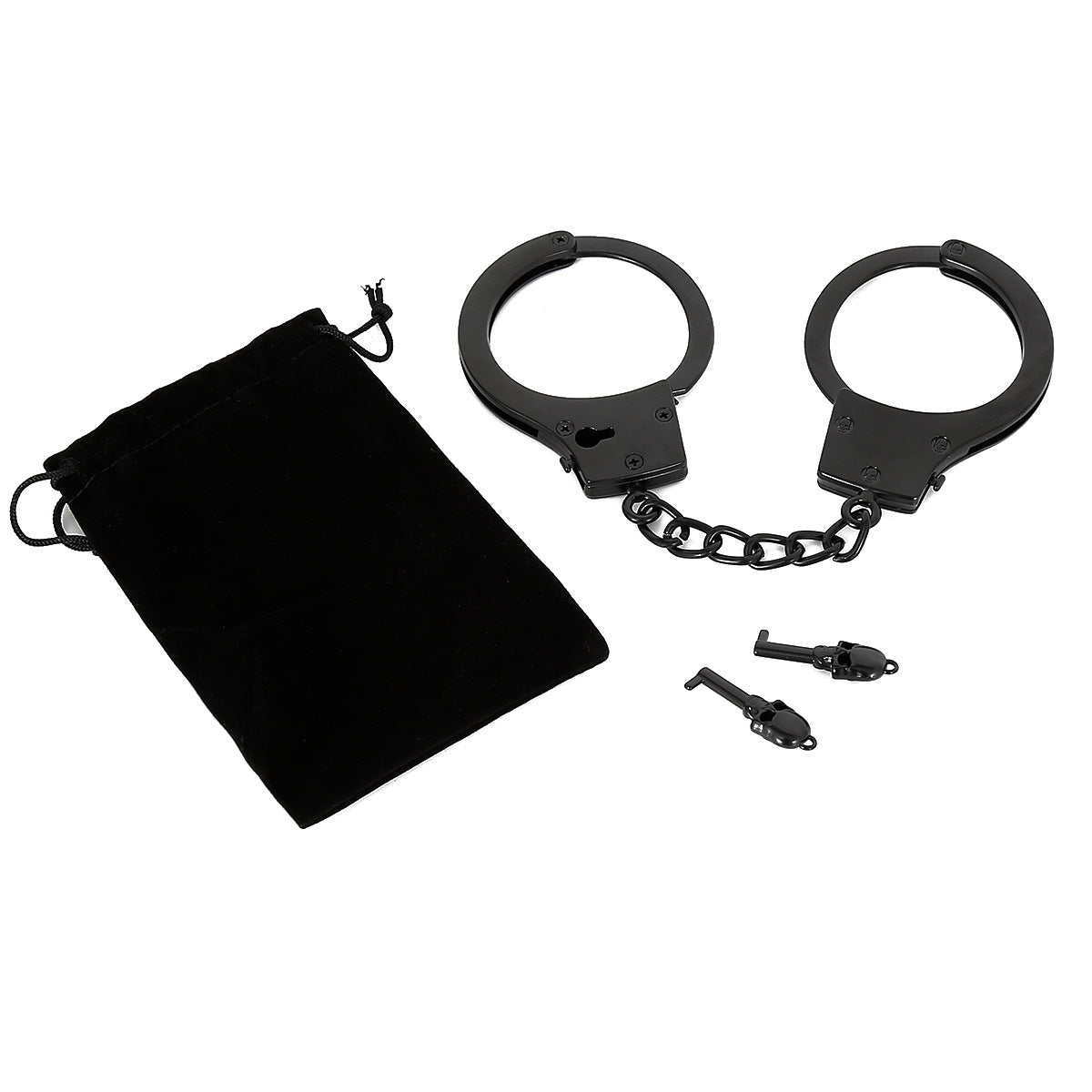 Black Metal Handcuffs — Restraints & Gear > Wrist Cuffs