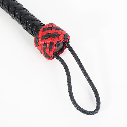 Vegan Leather Rose Flogger With Braided Handle