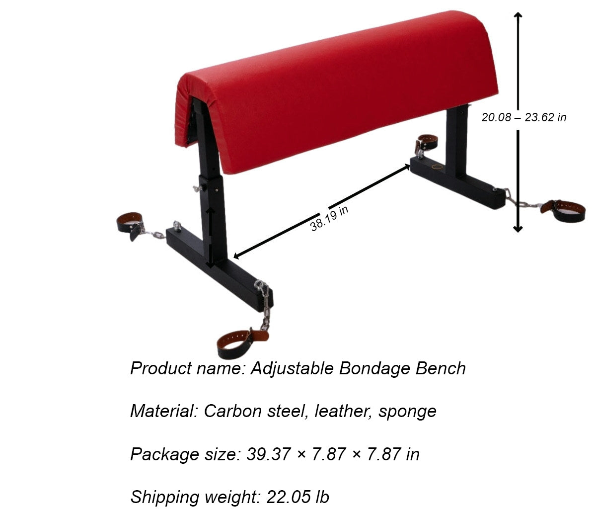 Bongdage Horse Bench with Wrist and Ankle Cuffs